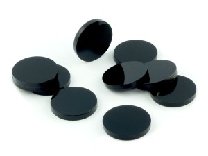 Żetony okrągłe, 10 sztuk, czarne, 15 mm