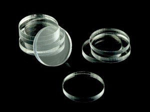 Żetony okrągłe, 10 sztuk, przezroczyste, 15 mm