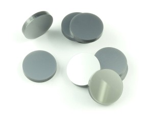 Znaczniki akrylowe - srebrne, metaliczne (10), okrągłe, 22x3 mm