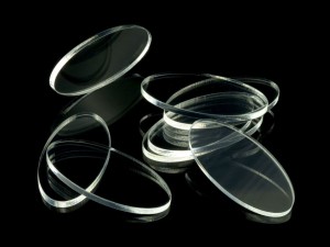 Podstawki pod figurki, 8 sztuk, kształt owalu, transparentne,  50x25x3 mm
