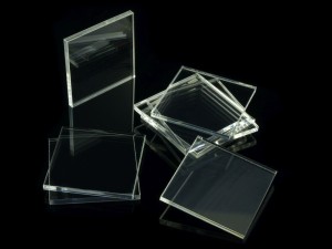 Podstawki pod figurki, 8 sztuk, kształt kwadratu, transparentne,  40x3 mm
