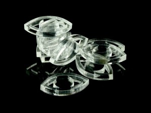 Kształty akrylowe - transparentne, 10 sztuk, oczy, 22 mm