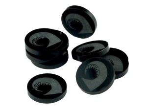 Żetony okrągłe z grafiką macki (v2), 10 sztuk, czarne, 22 mm