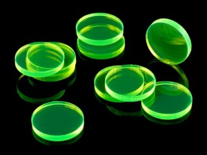 Żetony okrągłe, 10 sztuk, FLUO, przezroczyste - zielone, 22 mm