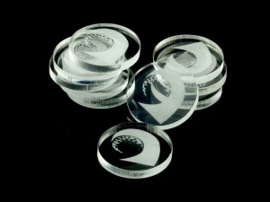 Żetony okrągłe z  grafiką macki  (v2), 10 sztuk, przezroczyste, 22 mm