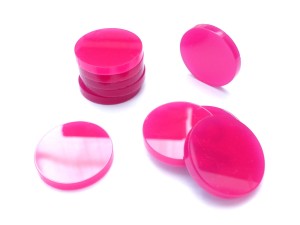 Znaczniki akrylowe - różowe, 10 sztuk, okrągłe, 22x3 mm